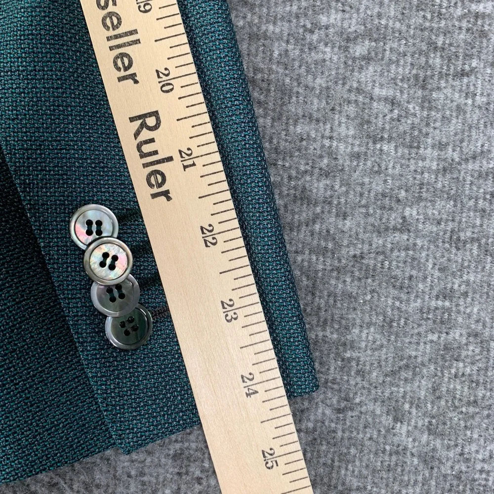 Holland & Sherry Blazer Jacket Men 40R Green Unlind Sport Coat